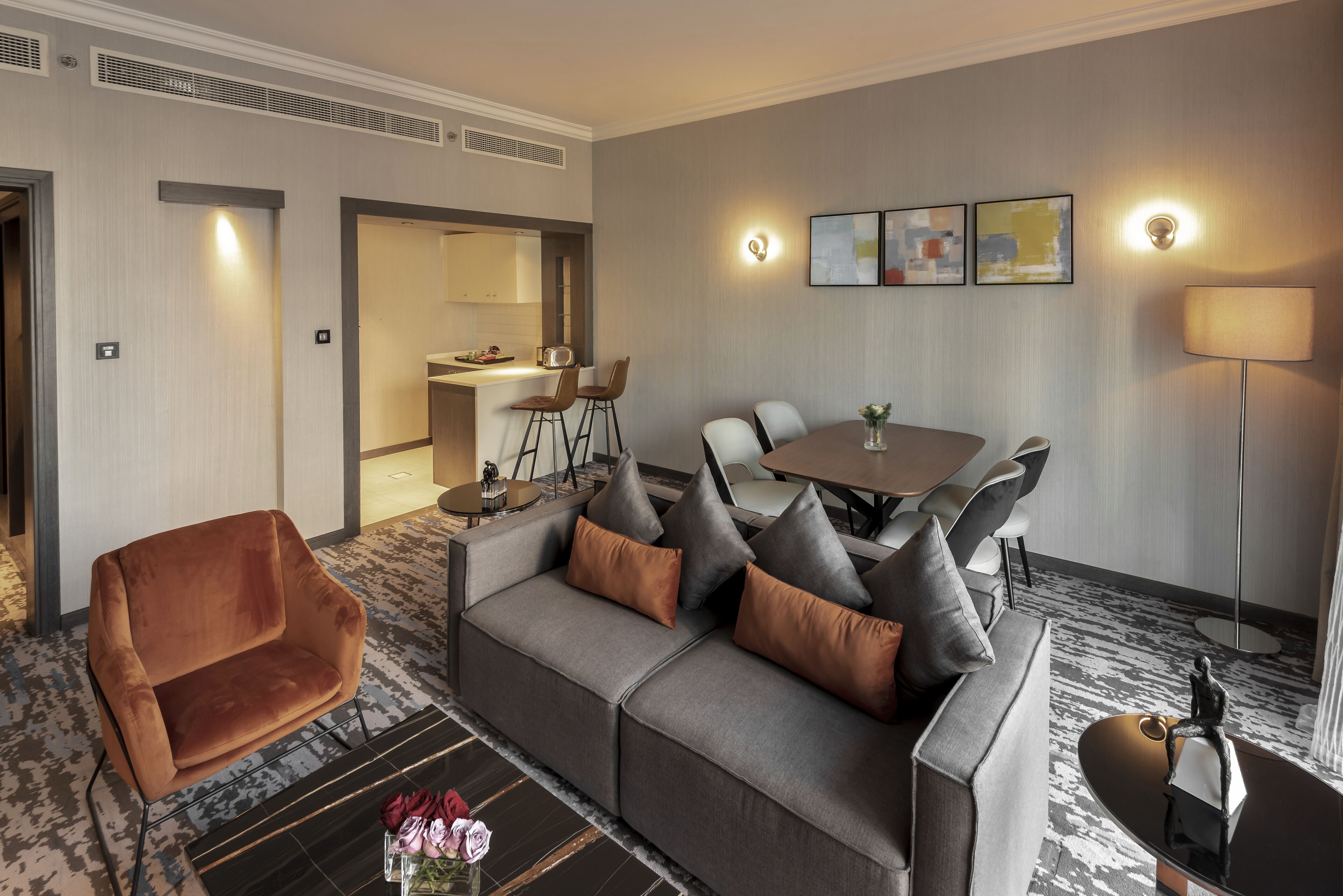 two bedroom suite | living room | 40-inch flat-screen tv with cable channels, tv