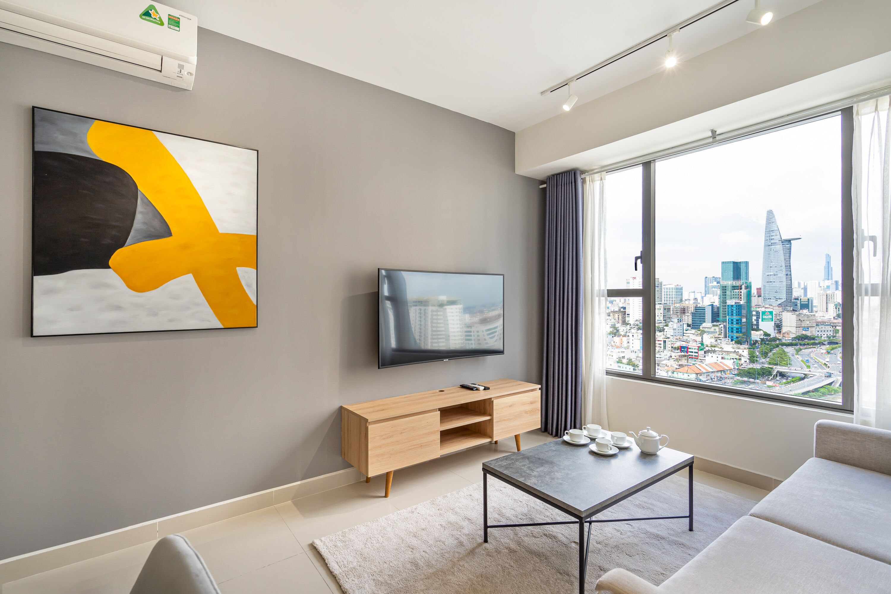 Apartment, 2 Bedrooms | Living area | 41-inch TV with cable channels