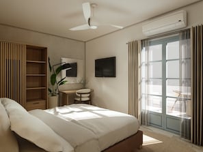 Memory-foam beds, in-room safe, desk, iron/ironing board - Inoe Boutique Hotel  (Santorini)