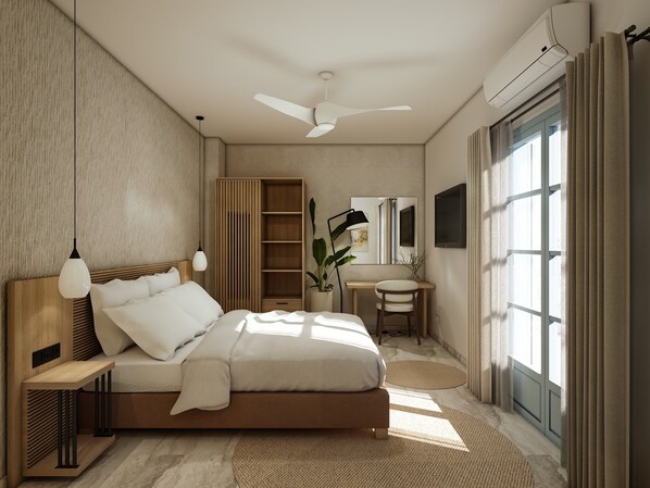 Superior Double or Twin Room | Memory foam beds, in-room safe, desk, iron/ironing board - Inoe Boutique Hotel  (Santorini)