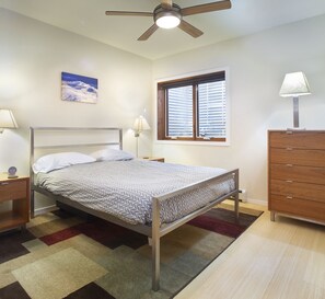 Private master bedroom with queen-sized bed and brand new mattress