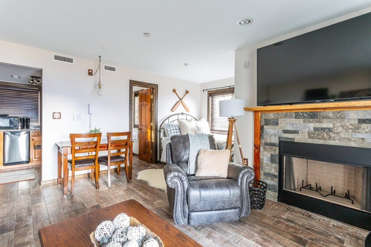 TV, fireplace, streaming services, offices