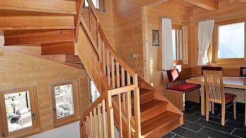 Chalet, 5 Bedrooms | Living area | TV, DVD player