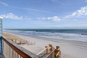 On the beach - 3944 Island Drive- Oceanfront Island Retreat, Views from the couch and deck!- Adjoining Side is A... (North Topsail Beach)