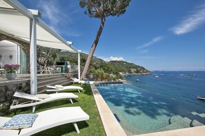 Una piscina con borde infinito