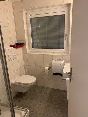 Standard Double or Twin Room | Bathroom | Shower, hair dryer, slippers, towels