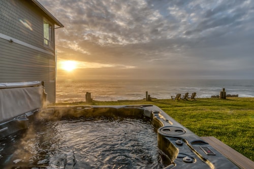 Watch the waves at this Oceanfront Home-Hot Tub, Amazing Views and Pet Friendly!