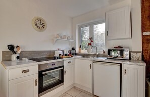 Microwave, oven, toaster, cookware/dishes/utensils