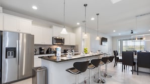 Villa | Private kitchen | Fridge, microwave, dishwasher, cookware/dishes/utensils - Disney Area 6 Bedroom Private Pool IHR 1023 (Kissimmee)