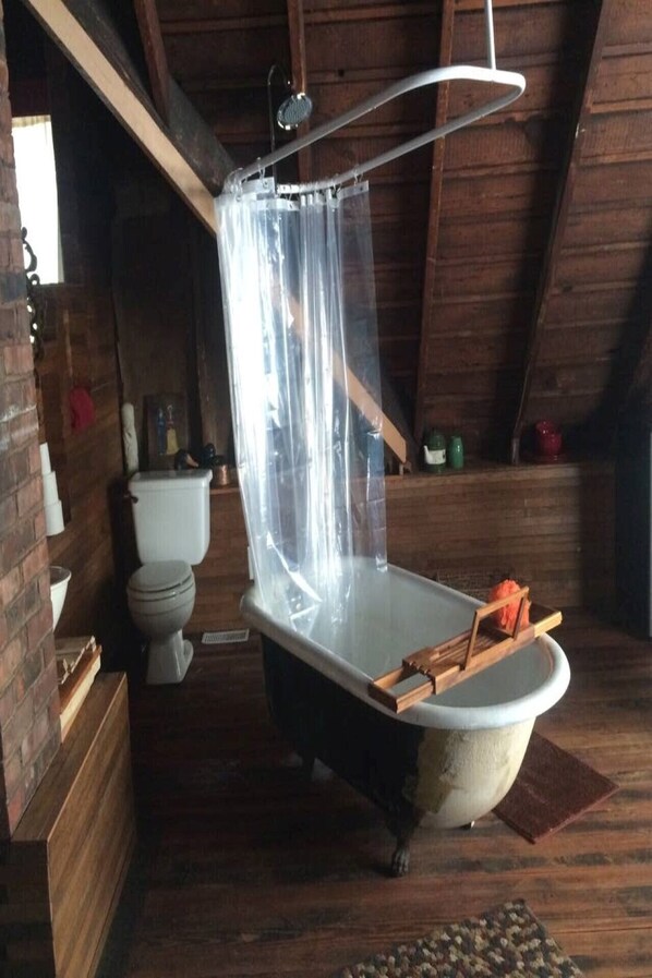 Ensemble douche/baignoire, sèche-cheveux, serviettes fournies, savon