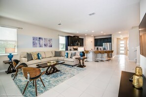 Living room - Brand New 7 Bedroom Private Pool Near Disney (Kissimmee)