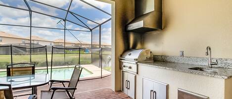 Villa (8817MD  Lake Front 9 Bedroom 6 Bathro) | Private kitchen | Fridge, microwave, highchair, cookware/dishes/utensils