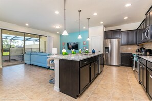 House (8810GENEVE) | Private kitchen | Fridge, microwave, highchair, cookware/dishes/utensils