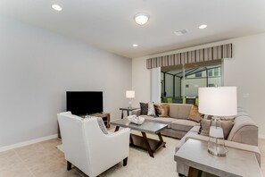 House | Living room | Flat-screen TV, DVD player - 1504 Orlando Newest Resort Community Pool Home (Lake Buena Vista)