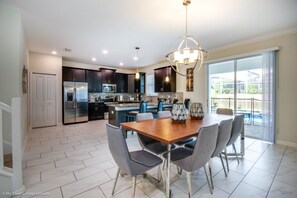 Villa | Private kitchen | Fridge, microwave, cookware/dishes/utensils