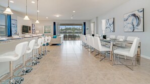 Villa | Private kitchen | Fridge, microwave, cookware/dishes/utensils