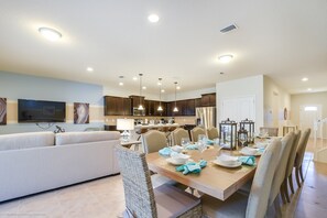 Villa (8872QIN New large 9 Bedroom 6 Bathroo) | Dining - 9 Bed Villa with Games, Pool & Spa (Kissimmee)