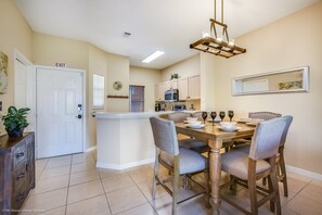 House (2782SKP Emerald Island Resort) | Private kitchen | Fridge, microwave, cookware/dishes/utensils - 2782skp Emerald Island Resort (Kissimmee)