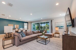 Villa (Amazing 11 Bedroom Encore Resort Porp) | Living room | Flat-screen TV, table football - Encore Resort Villa W Private Pool and Spa 7670 (Kissimmee)