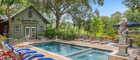 Outdoor pool, a heated pool