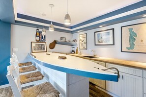 Bar (on property) - Great Herring Pond -Waterfront home with private dock near beaches and Cape Cod  (Plymouth)