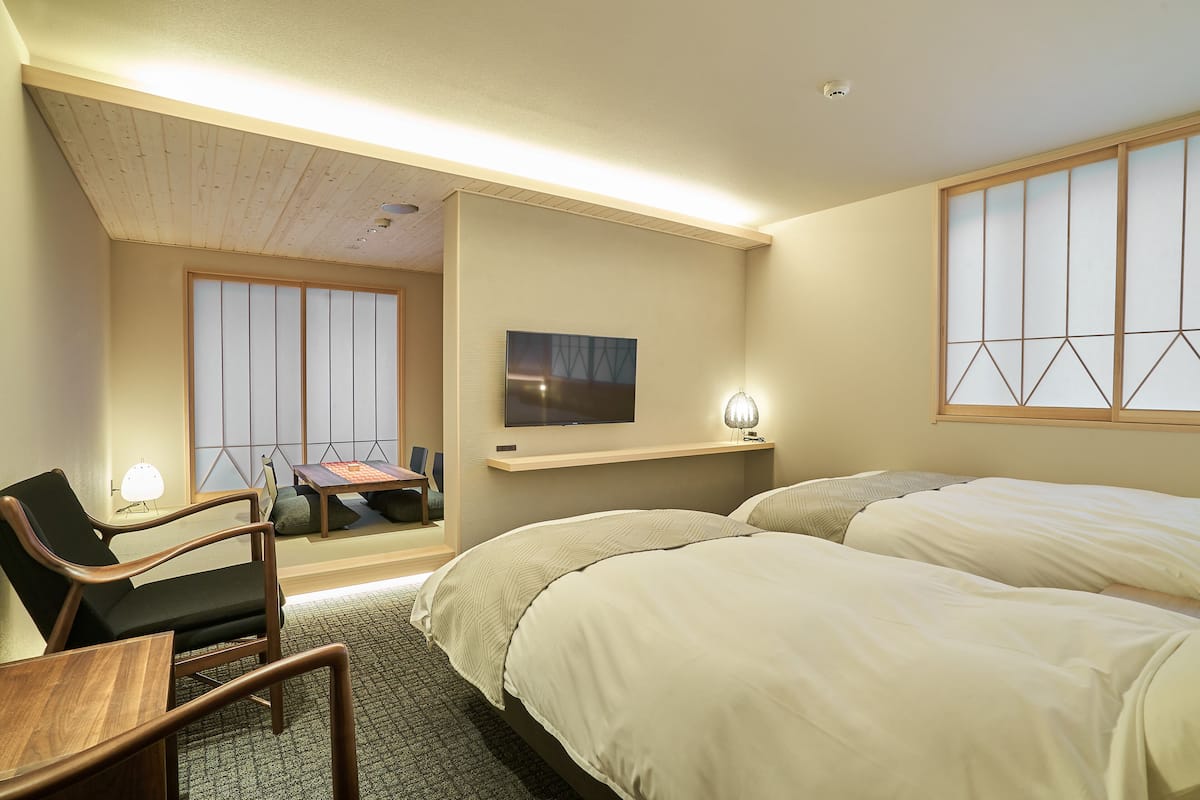 03 tsukibae deluxe room, japanese western style with kitchenette, non smoking | iron/ironing board, free wifi, bed sheets