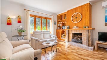 TV, fireplace, DVD player, stereo