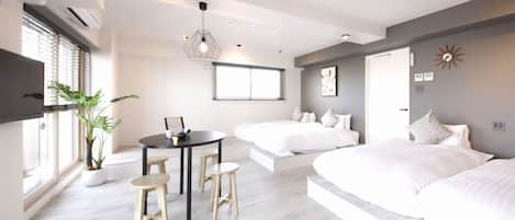 ห้องสแตนดาร์ด, ปลอดบุหรี่ (4 Beds) | Wi-Fi ฟรี, ผ้าปูที่นอน