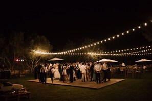 Outdoor banquet area