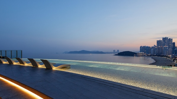 Indoor pool, outdoor pool, open 9:00 AM to 9:00 PM, cabanas (surcharge)