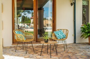 Terrace/patio - Finca "Vela" near Muro for 8 Persons with Wonderful Garden and Pool (Muro)