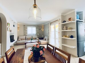 TV, DVD player, stereo