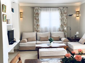 TV, DVD player, stereo