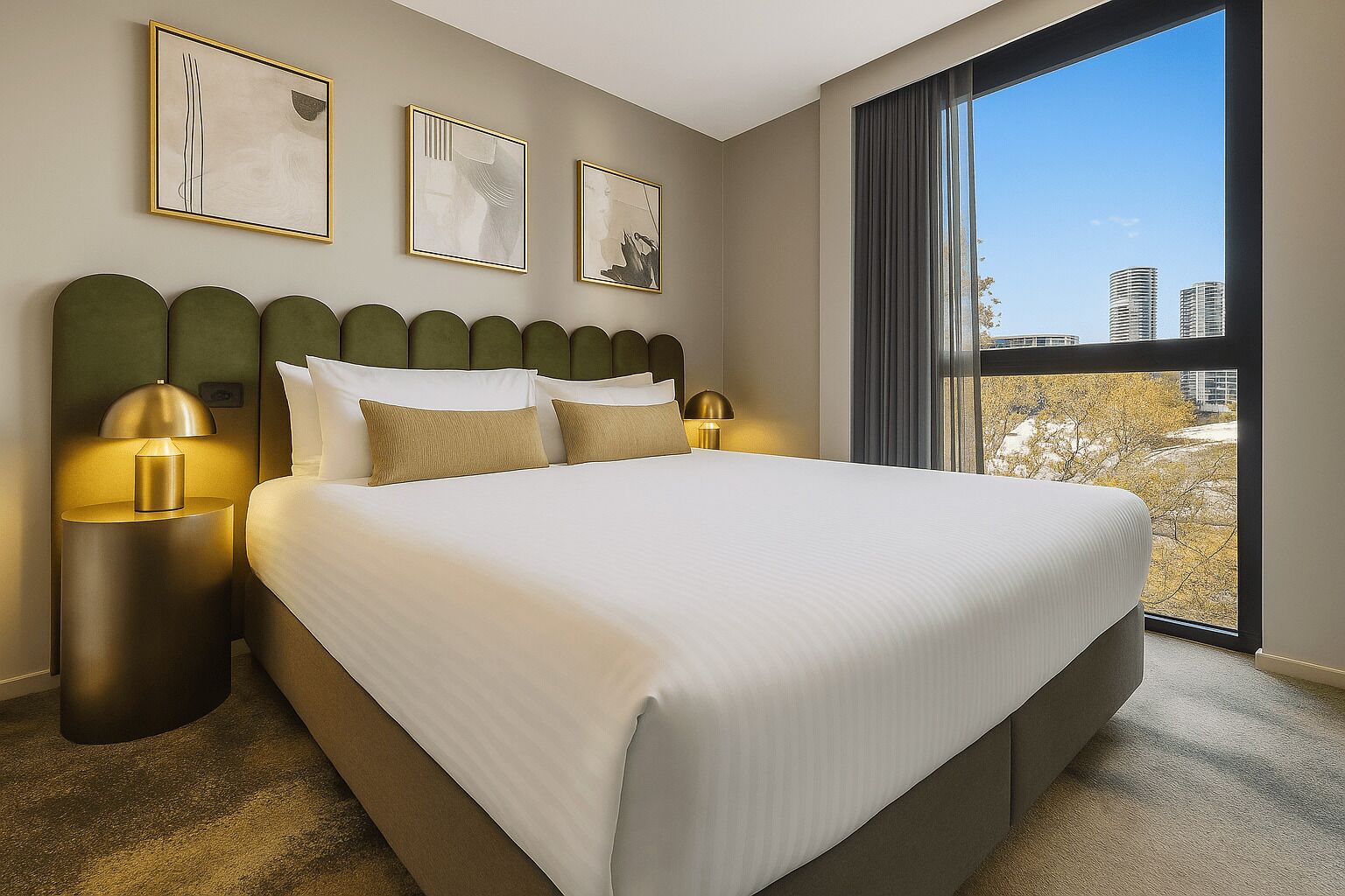 one bedroom queen apartment | 1 bedroom, premium bedding, pillow-top beds, in-room safe