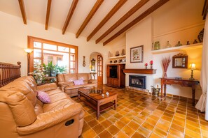 TV, fireplace, table tennis - Rustic Holiday House Es Fasser with Pool, Garden, Terraces & Wi-Fi; Parking and Garage Available (Son Servera,)