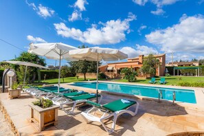 Pool - Rustic Holiday House Es Fasser with Pool, Garden, Terraces & Wi-Fi; Parking and Garage Available (Son Servera,)