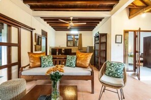 Villa, 2 Bedrooms | Living area | LED TV - SMV- 2BedGRDN - V6 · 2BR Garden Villa Walk to shops and Beach Legian (Legian)