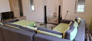 Living room - Villa Posseidon With Breathtaking Private Pool - 4 Guests Visit Mastihari in Kos (Kos)