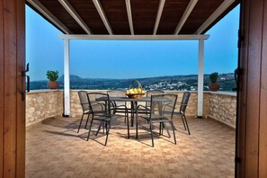 Outdoor dining - 2 Similar Houses With Pool to Share Small Village, Near Various Beaches (Apokoronas)
