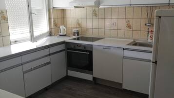 Apartment (Two Bedroom Apartment with Sea View) | Private kitchen | Fridge, electric kettle