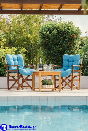 Villa, 4 Bedrooms, Balcony, Garden View | Terrace/patio - Pefki Beach Front Villa (Rhodes)