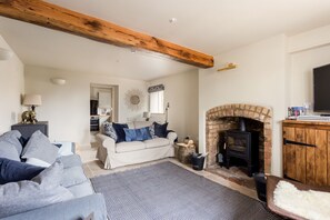 Luksus-småhus, 4 soverom | Oppholdsrom | Peis