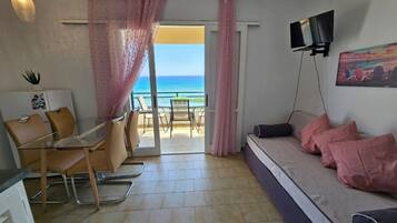 Apartment, 1 Bedroom, Smoking, Balcony | Living area | TV