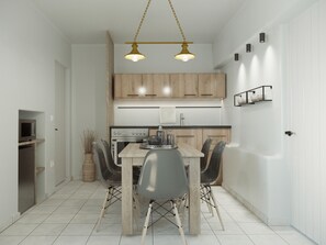 Vila, 2 quartos, para fumantes, sacada | Sala de jantar