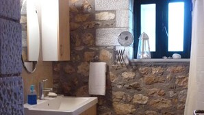 Studio, 1 Bedroom, Balcony, Garden View | Bathroom - Big Blue All Stone Traditional House (East Mani)