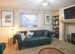 TV, fireplace - Host & Stay | Middle Farmhouse (Whitby)