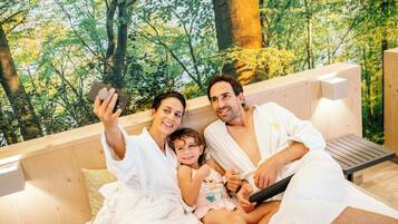 Sauna, steam room, body treatments, hydrotherapy, hot stone massages