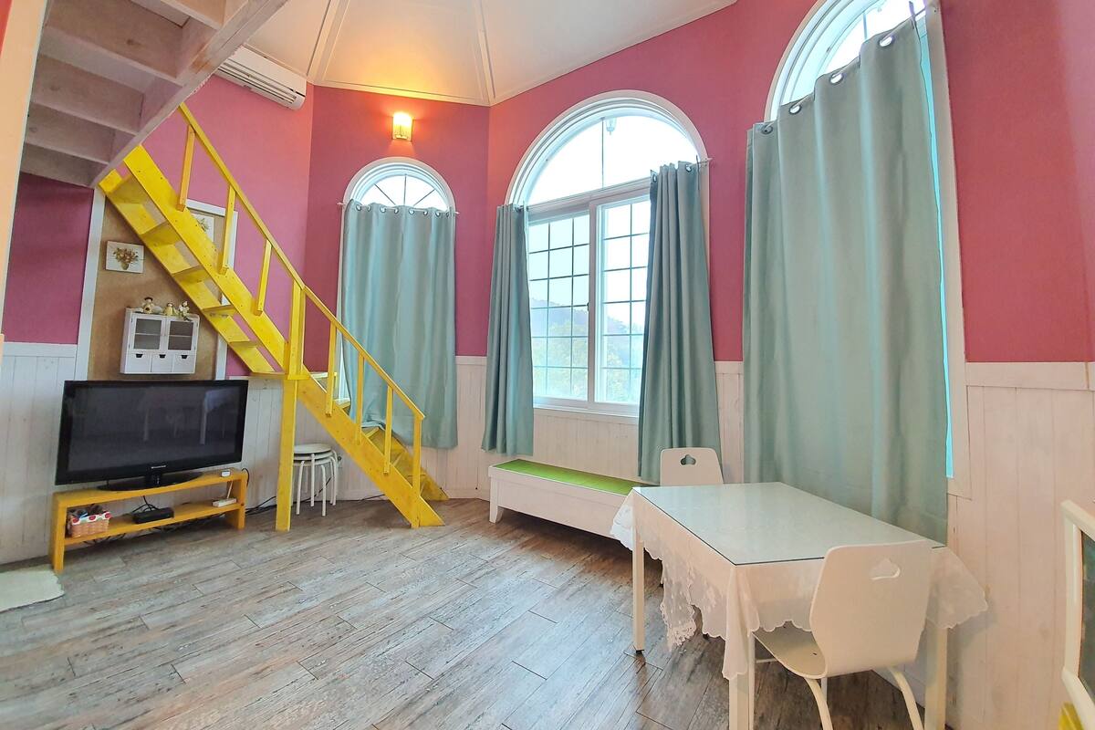 Condo, 1 Double Bed (Iris) | Living area | 60-inch flat-screen TV with cable channels, TV, heated floors