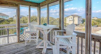 Ocean View Island Living! Beach Access and multiple decks