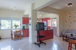 House, 3 Bedrooms, Smoking, Balcony | Dining - House Just on the Beach (Platanias)